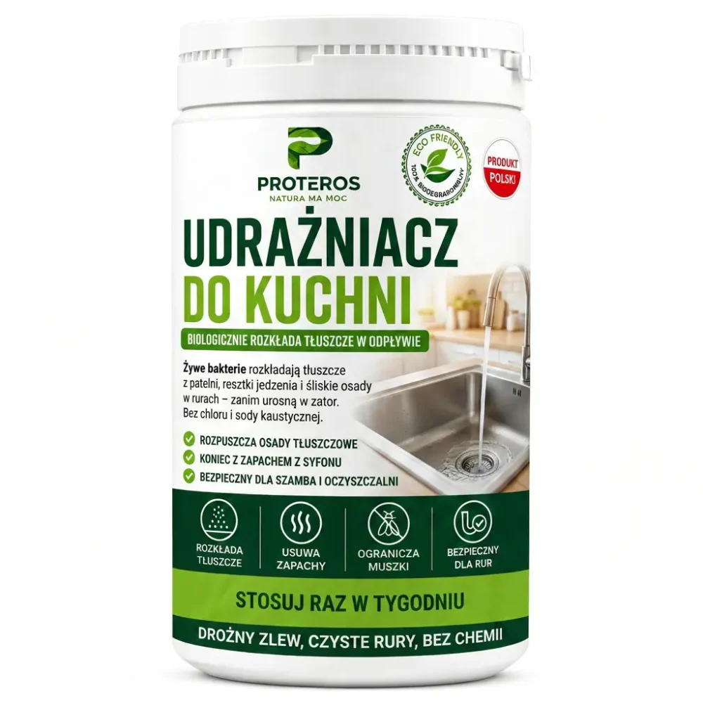 Udrażniacz do kuchni - rozkłada tłuszcz w rurze, bez żrącej chemii