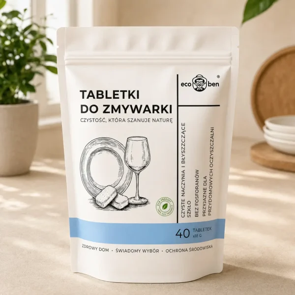 Tabletki do zmywarki EcoBen – bez fosforanów, z enzymami 40 tabletek