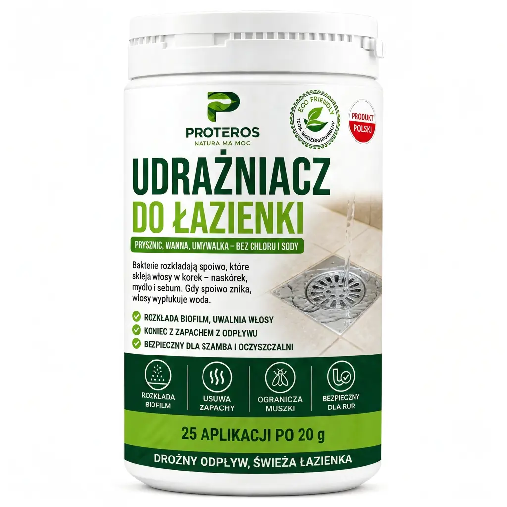 Proteros, udrażniacz do łazienki, proszek w opakowaniu 500 g